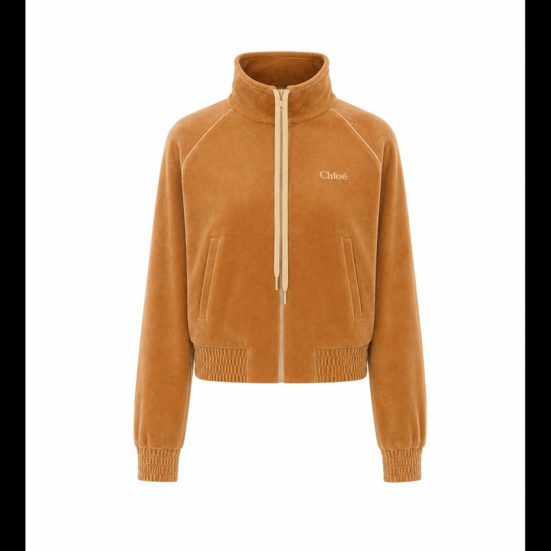 Chloe' Women Velvet Logo Track Jacket